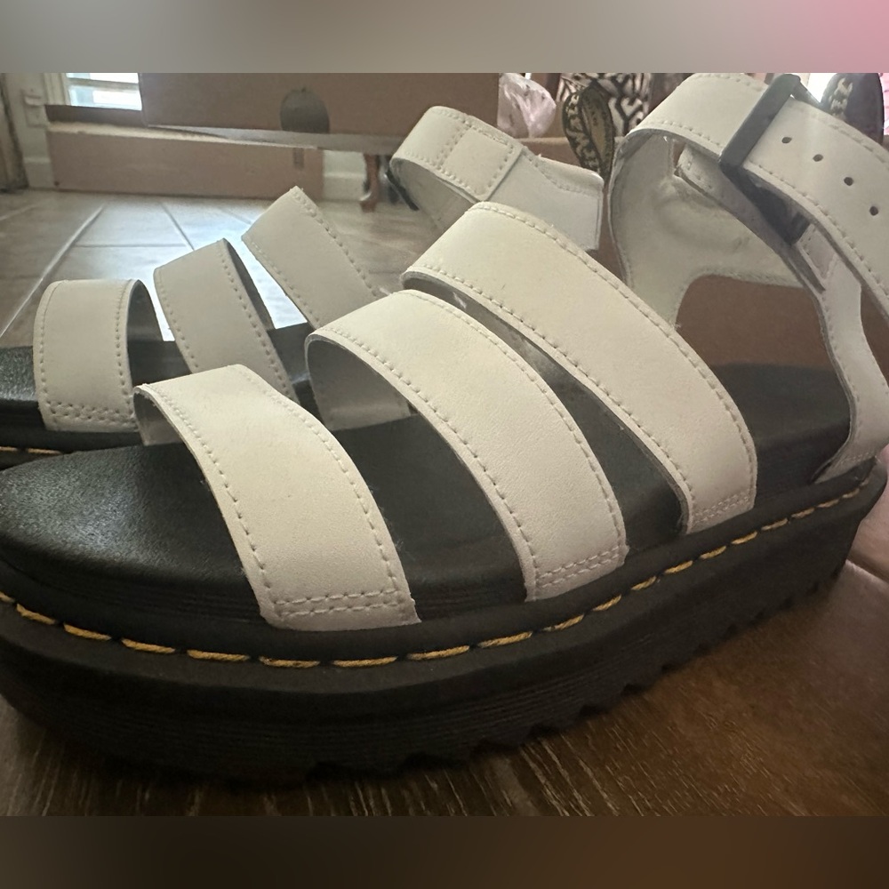Dr Martens Blaire White Leather Sandals Women's Size US 7